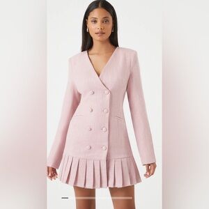 FOREVER 21 PLEATED TWEED BLAZER MINI DRESS NWT